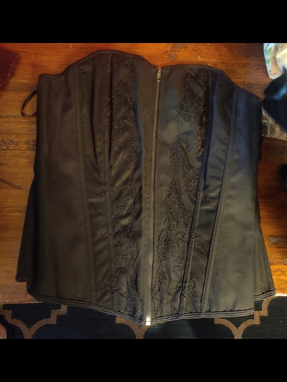 torrid Black Embroidered Bustier Corset Top